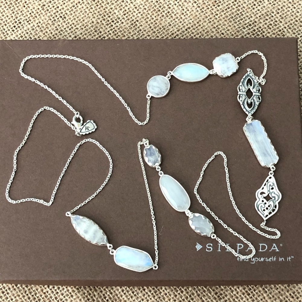 RARE Silpada Moonstone .925 Sterling Long Necklace